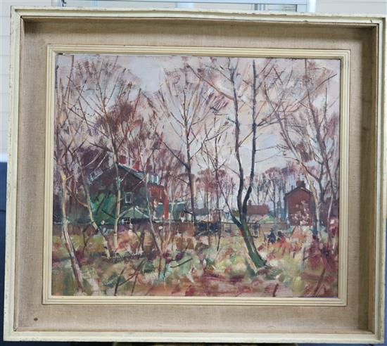 Llewellyn Petley-Jones (1908-1986) Winter landscape 21 x 25.5in.